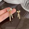 Exquisite Dainty Pendant Earrings Ornament Zircon earring Evening Bow Earrings  Fashion Accessories