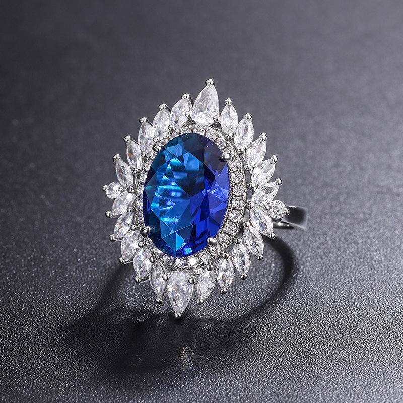 Kolor biżuterii Skarb Retro Symulacja Kolor Skarb Pierścionek Kształt Denara Regulowany Pierścionek na Usta Kamień Główny 10 * 14