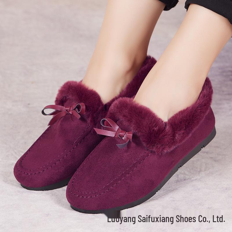 

Пушистые женские зимние мокасины с бархатной подкладкой - Новый стиль 2024 года, домашние тапочки из овечьей шерсти 37