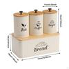 Kitchen Canisters Set Coffee Tea Sugar Container Portable Farmhouse Food Jars Counter Bread Box for