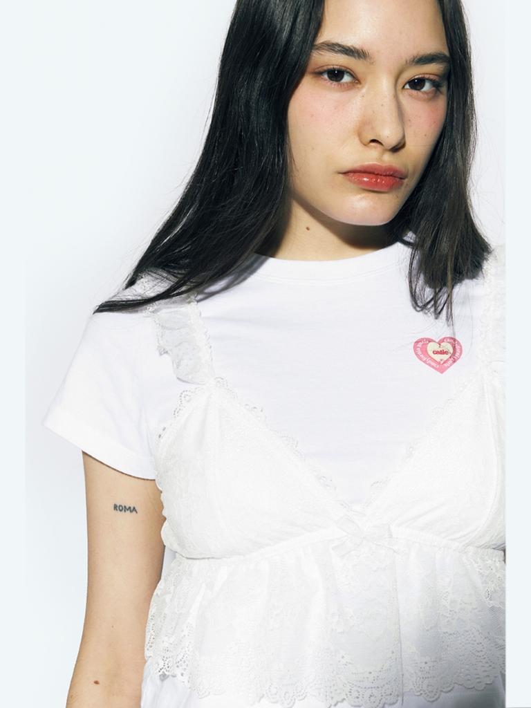 ASIF CALIE Ruffled Cap Sleeve Blouse White