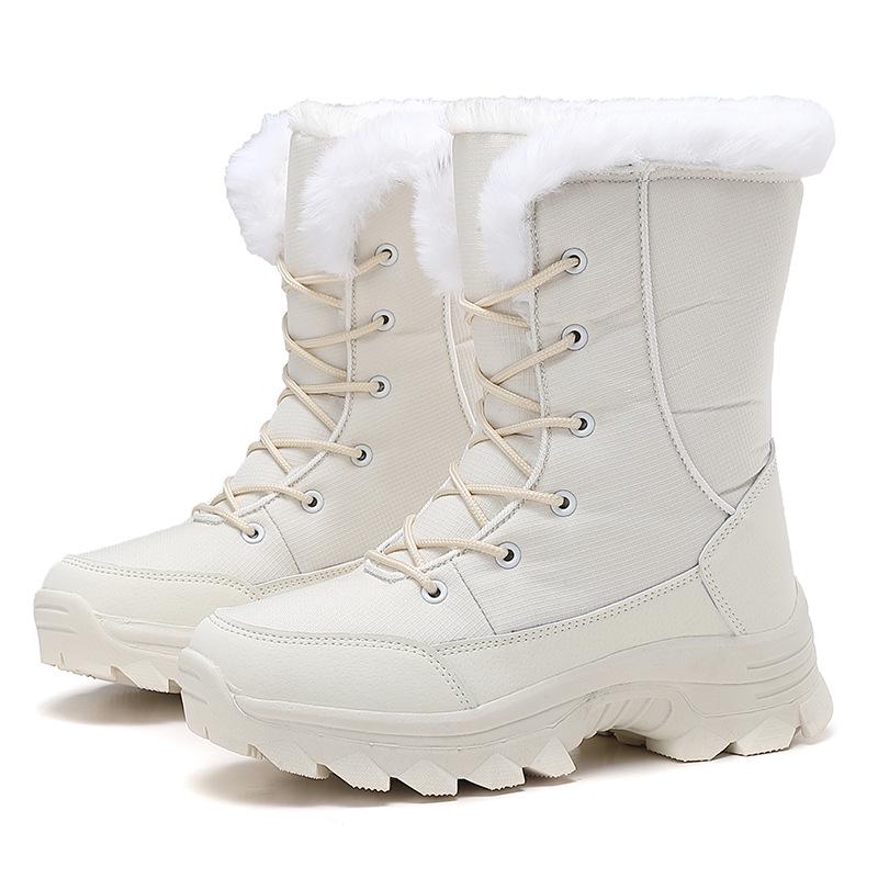 Damen Rutschfeste Fleecegefütterte Warme Baumwoll-Schneestiefel - Verschleißfest & Modisch für Outdoor-Freizeitkleidung