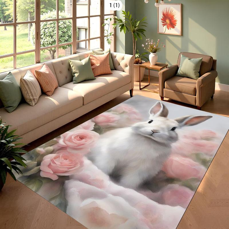 

Cartoon Rabbit Indoor Carpet Warm Home Decoration Floor Mat Living Room Bedroom Entrance Farmhouse Anti Slip Door Mat 40X60cm