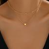 Simple Minimalist Double Love Heart Clavicle Necklace Versatile Light Luxury Neck Jewelry For Women