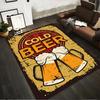 Retro Style Cold Beer Mug Carpet for Home Decor, Yellow and Red. Suitable for Use As an Anti-slip for Living Room Bedroom Sofas