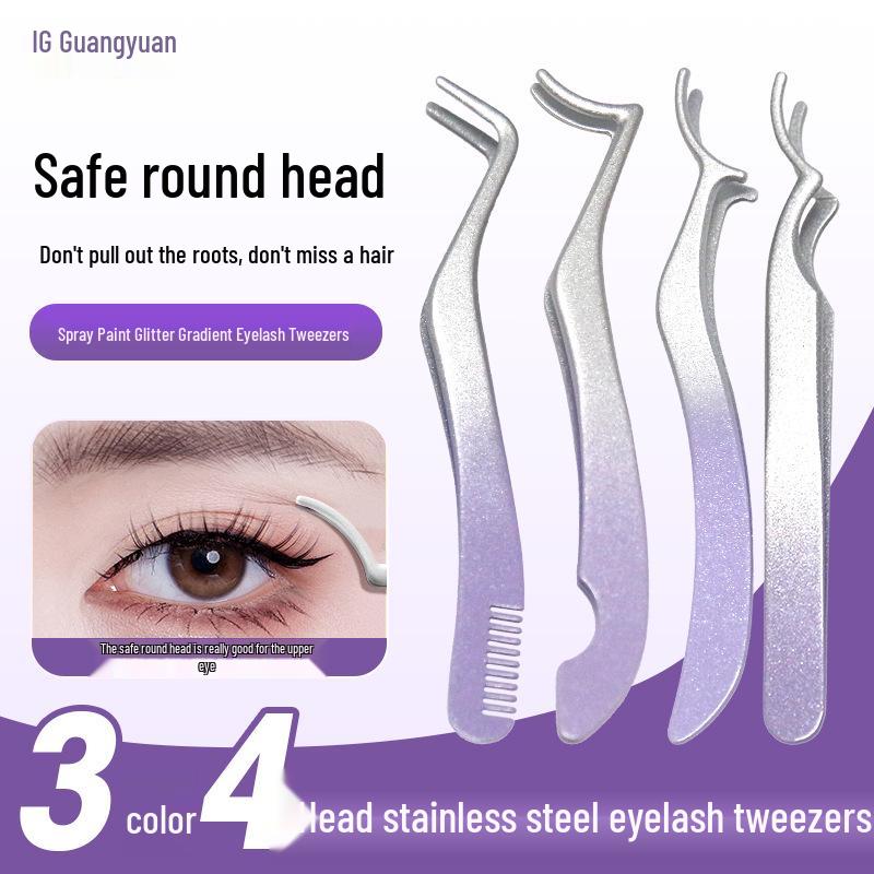 Gold Feather Eyelash Extension Tweezers – Professional Artist Blooming Tool