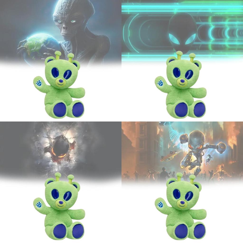 Bär Alien Plüschtier mit kurzem Plüsch für Kinder und Sammler