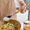 1/4pcs Stainless Steel Cooking Utensil Wooden Handle Frying Spatula Leaking Spatula Soup Spoon Kitchenware Utensils Kitchen Tool