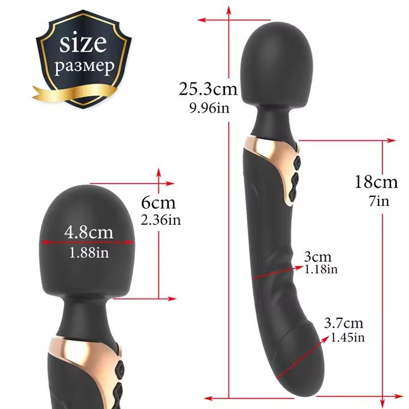 Powerful Dildos Vibrator Dual Motor Silicone Wand G-Spot Massager 10 Modes Sex Toy for Couple Clitoris Stimulator for Adults