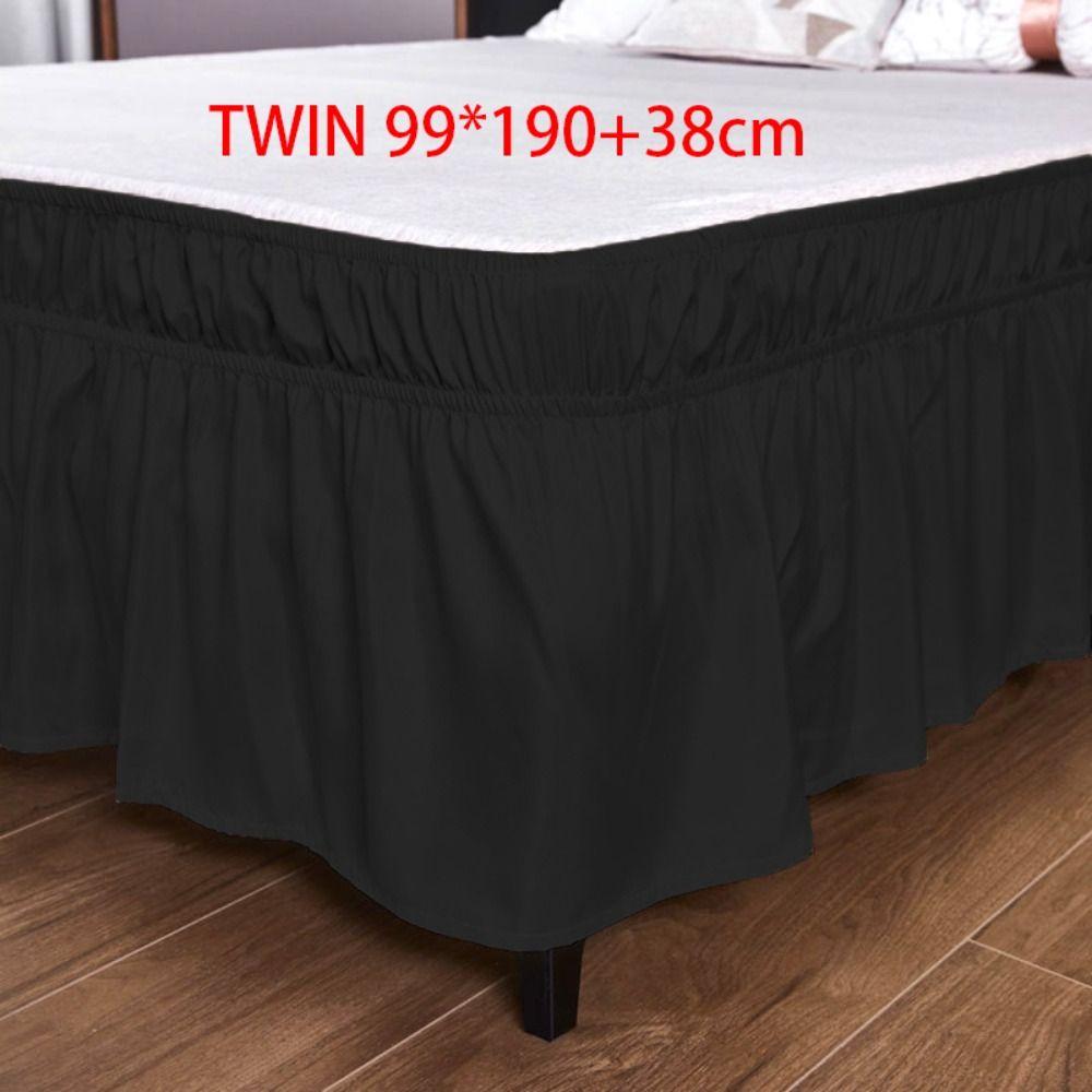Elastic Bed Skirt Polyester Bed Side Skirt Accessories Bed Ruffles  Bedroom