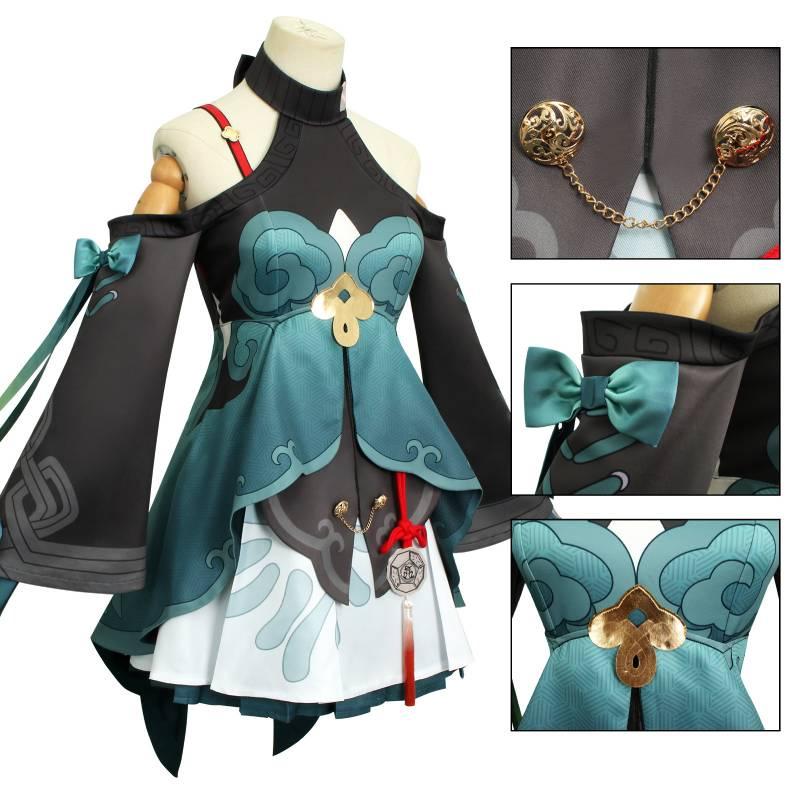 Game Rail Honkaistar Qingque Cosplay Costume Skirt Accessories Set Halloween