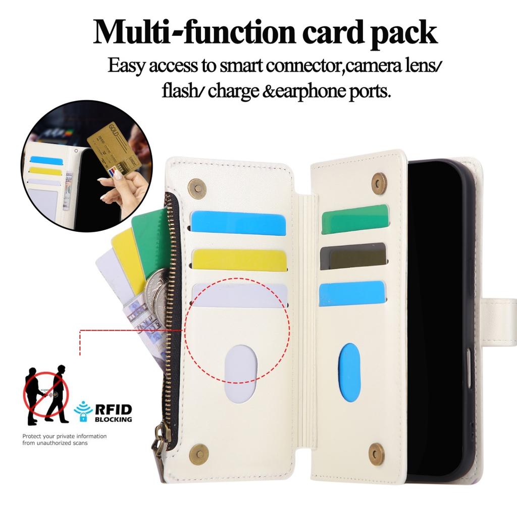 For Sharp Aquos Sense 9 8 7 Plus sense5G Crossbody Multi-Functional Delicate Leather Comfortable Grip Zipper Bag Wallet Case