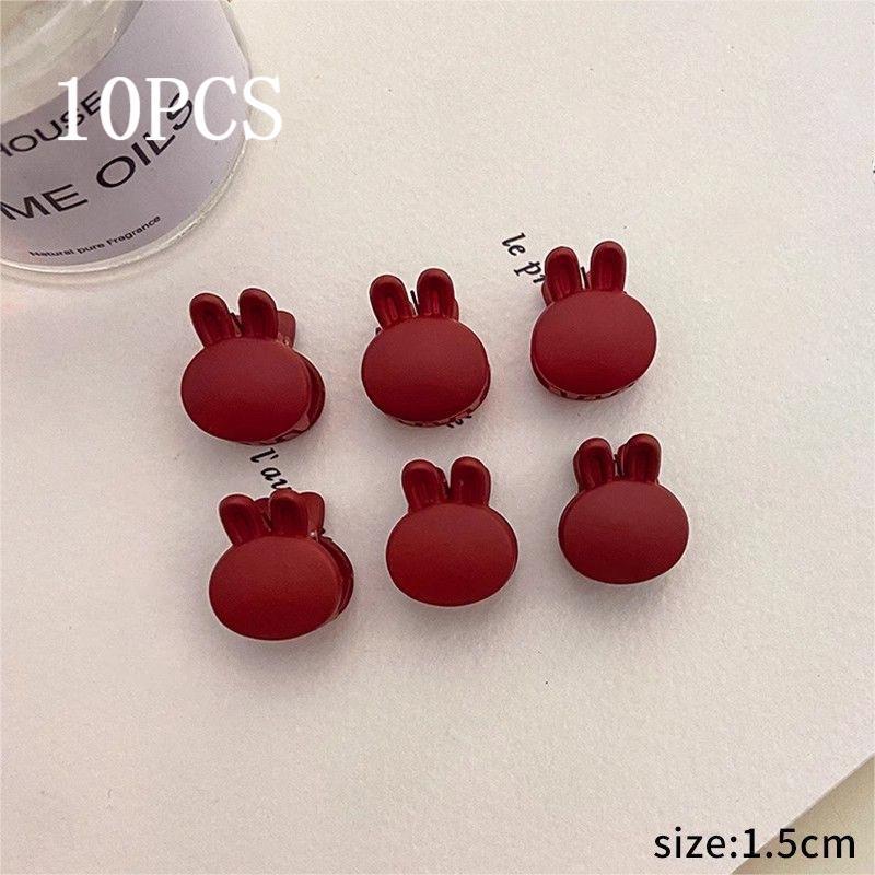 10Pcs Korean Style Fashion Mini Side Bangs Clip Seamless Small Hair Claws Frosted Princess Love Flower Rabbit Braided Hair Clip