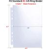 30 Pack 60 Pockets 5.5x8.5” Sheet Protector Sleeves for 6 Ring A5 Binder, A5 Mini 3 Ring Binder, Ultra-Clear Playbill Holder Sleeves, Double-Sided,