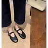 Comfortable Sheepskin Mary Jane Flats Women Ballet Shoes Round Toe Minimalist Strap Low Cut Casual Shoes