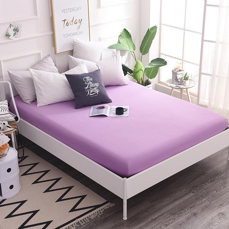 Fitted Sheets, Cotton Fitted Sheets, Bedspreads, Solid Color 13372 Pure Cotton Single Fitted Sheets, 120*200+25, Fitted Sheet Height