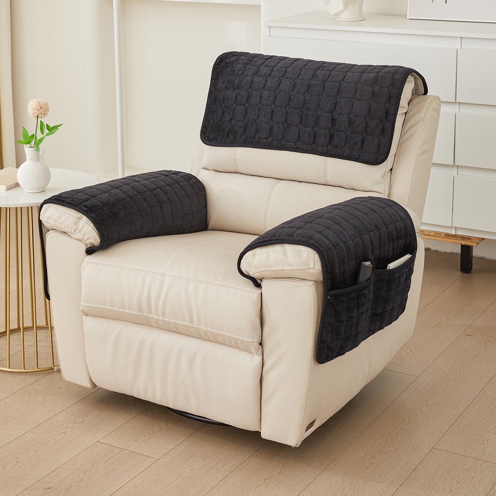 Комплект нескользящих плюшевых подлокотников для дивана с карманом для хранения и подушкой для спины Armrest Pair 1 with Pocket 1698₽