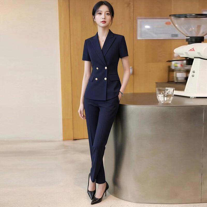 Women's Short-Sleeve Summer Professional Suit Set