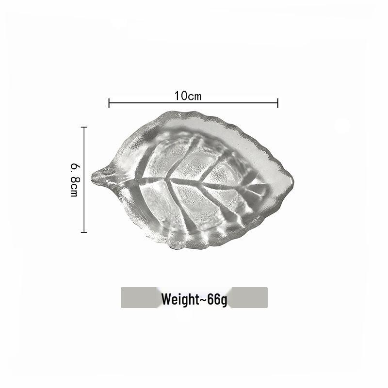 INS High-Value Transparent Glass Leaf Dish - Small Square Plate