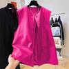 Women Sleeveless Spliced Vest With Pockets Commute Style