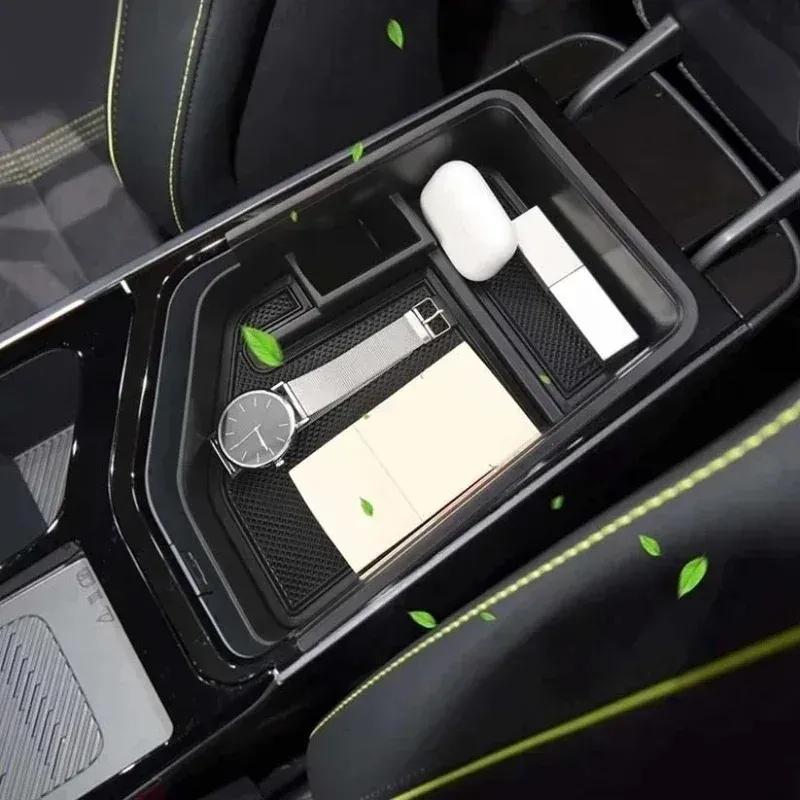 For Kia EV6 - ABS Black Car Armrest Box Tray Organizer Box Mobile Phone Storage Box Car Accessories LHD & RLD