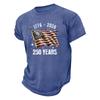 Men Crew Neck Short Sleeve T Shirt 250 Years 1776 2026 Flag Print Soft Lightweight Comfortable Fit Top