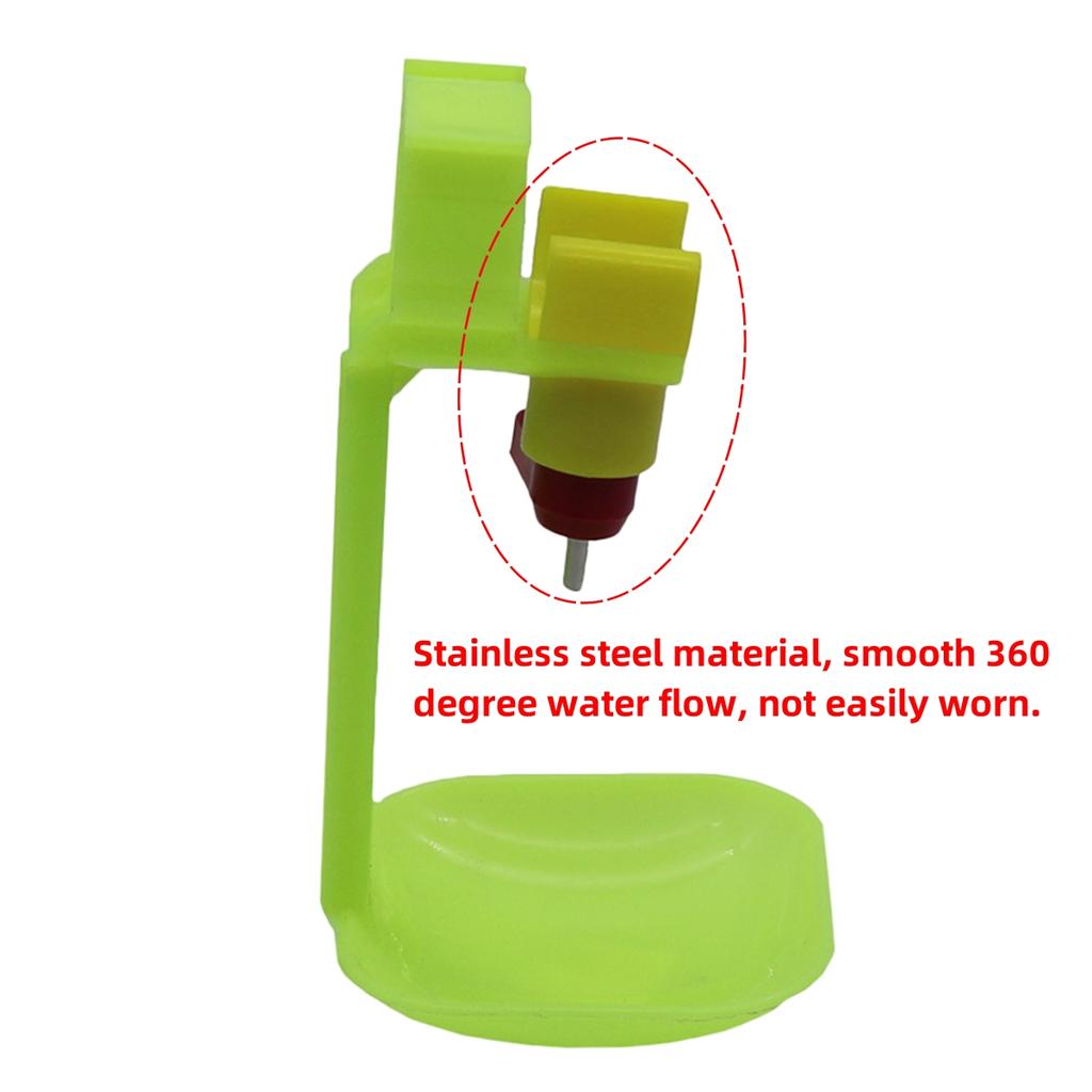 Chicken Duck Goose Nipple Water Dispenser Kit ID25mm Green Hanging Drinking Cup Stainless Steel Automatic Water Nozzle 2 Sets