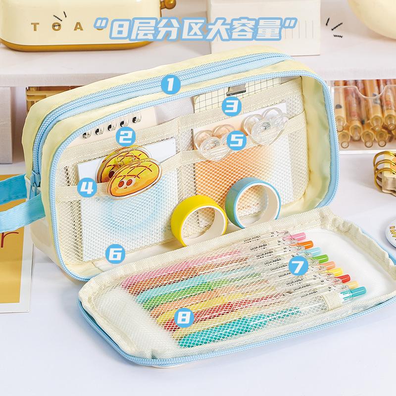 Large Capacity Transparent Dopamine Removable Contrasting Pencil Bag Simple New High Value Pain Bag Stationery Bag