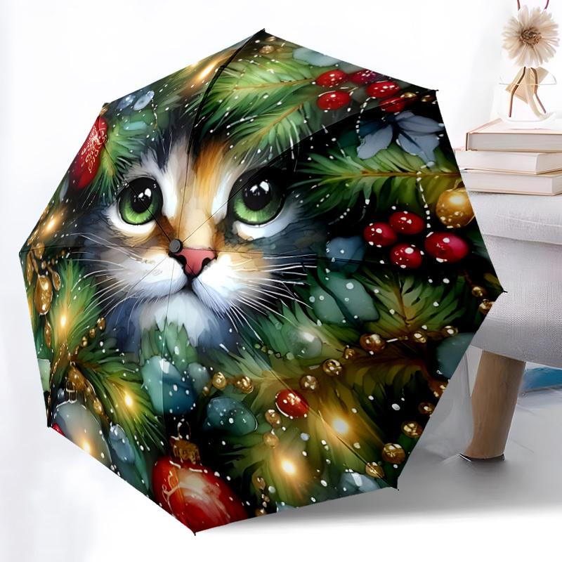 

1pc Cat Decorations Automatic Folding Umbrella Durable Iron Frame,All Seasons Home Travel Outdoor Multifunctional Umbrella yy251115163