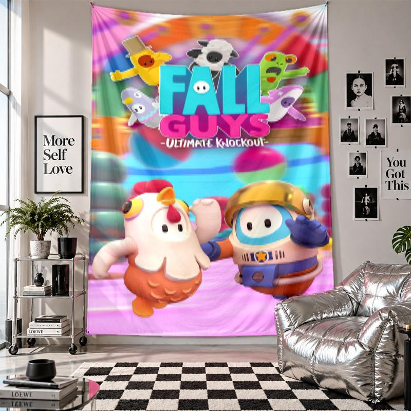 Wall TapestryFall Guys Art Hanging Cloth Decorative Background Cover for Room Decoration