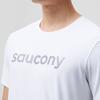SAUCONY Solid Color Simple Letter Logo Print Crew Neck T-Shirt Men Tops White SC2249075A-PR116