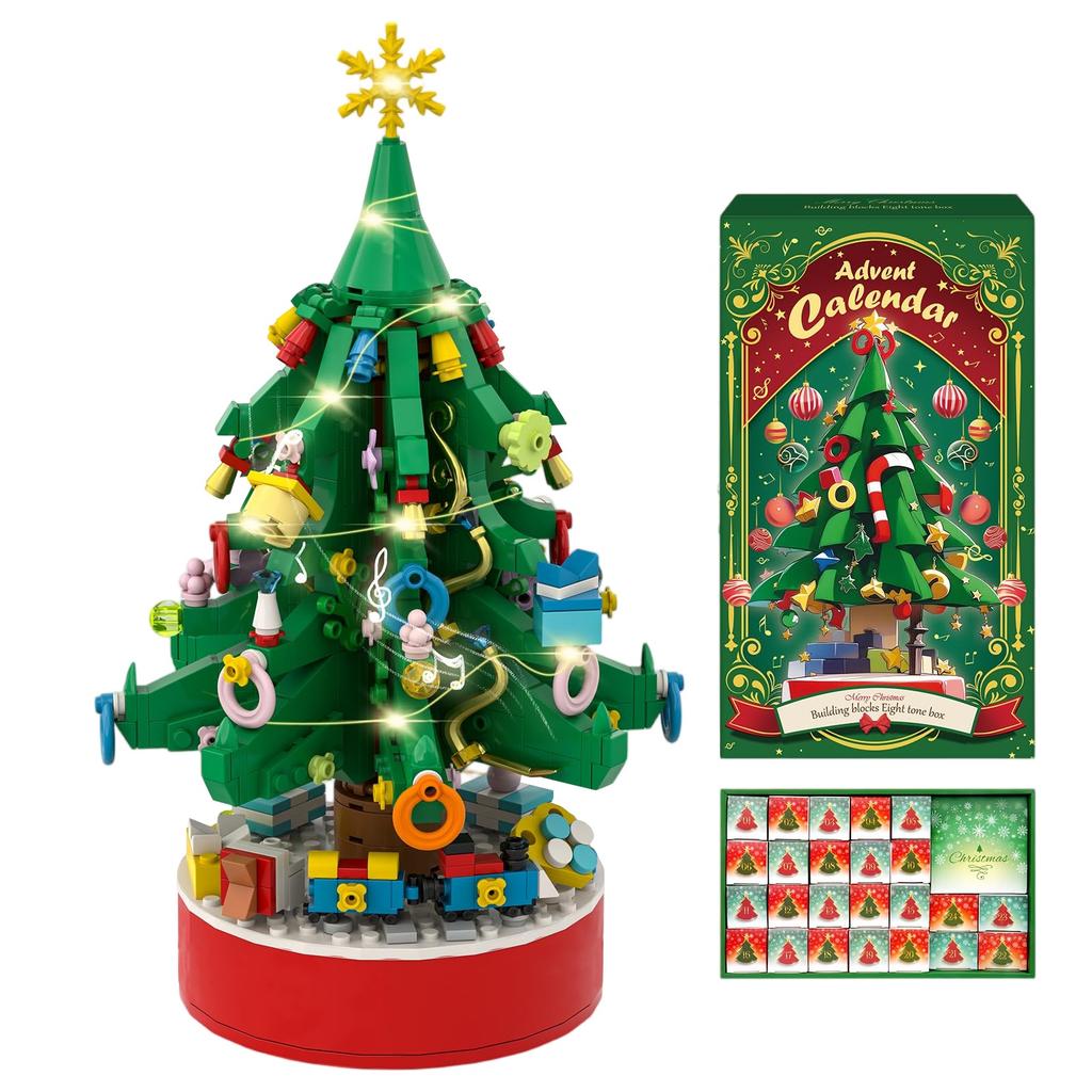 24pcs Christmas 3d Countdown Calendar Assembling Building Block Toy Set Gift 24 Building Block Accessories