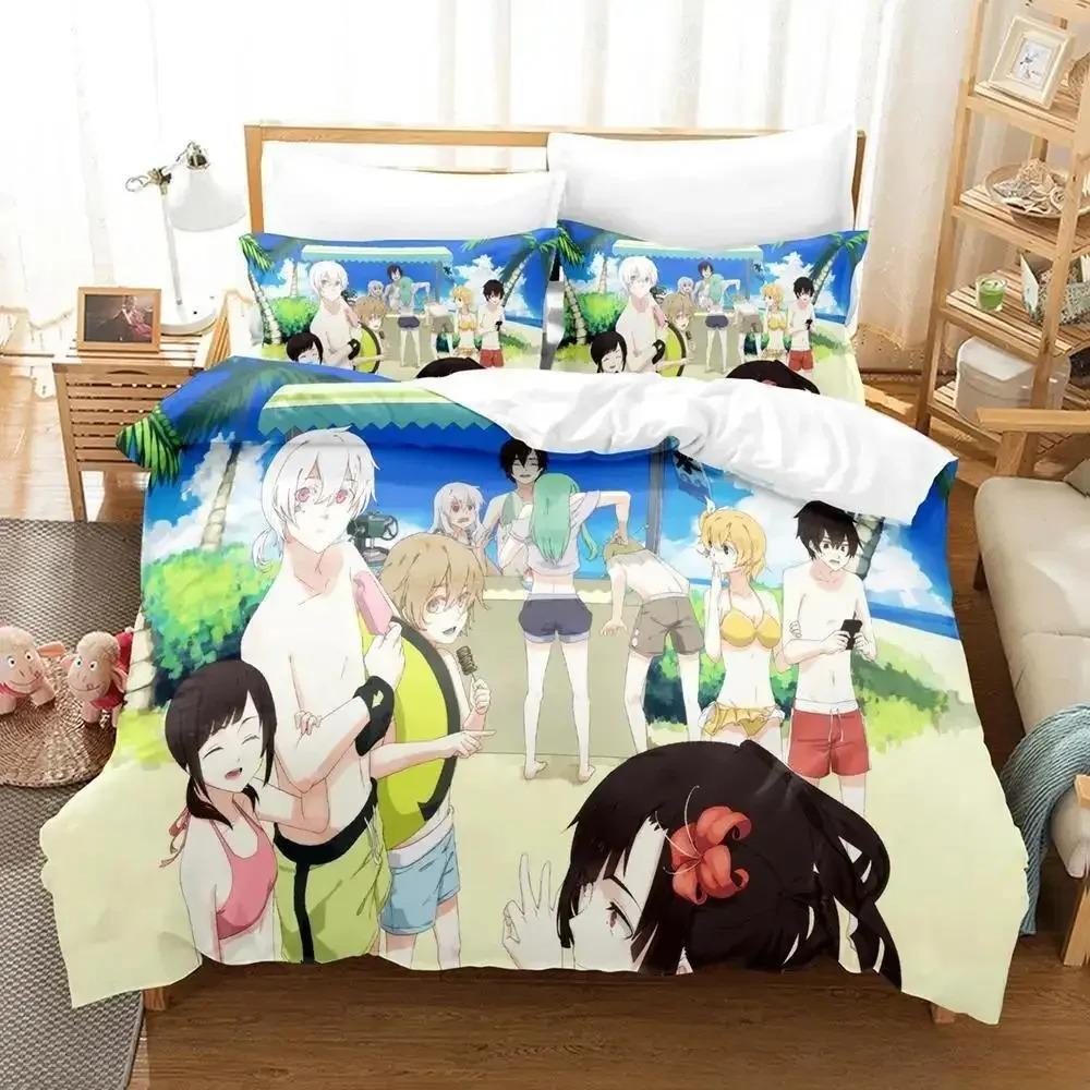Kagerou Project Bettwäsche-Set, Einzelbett, Doppelbett, Queensize-Bett, Kingsize-Bett, Bettbezug-Set für Erwachsene und Kinder, 3D-Anime-Bettlaken-Set
