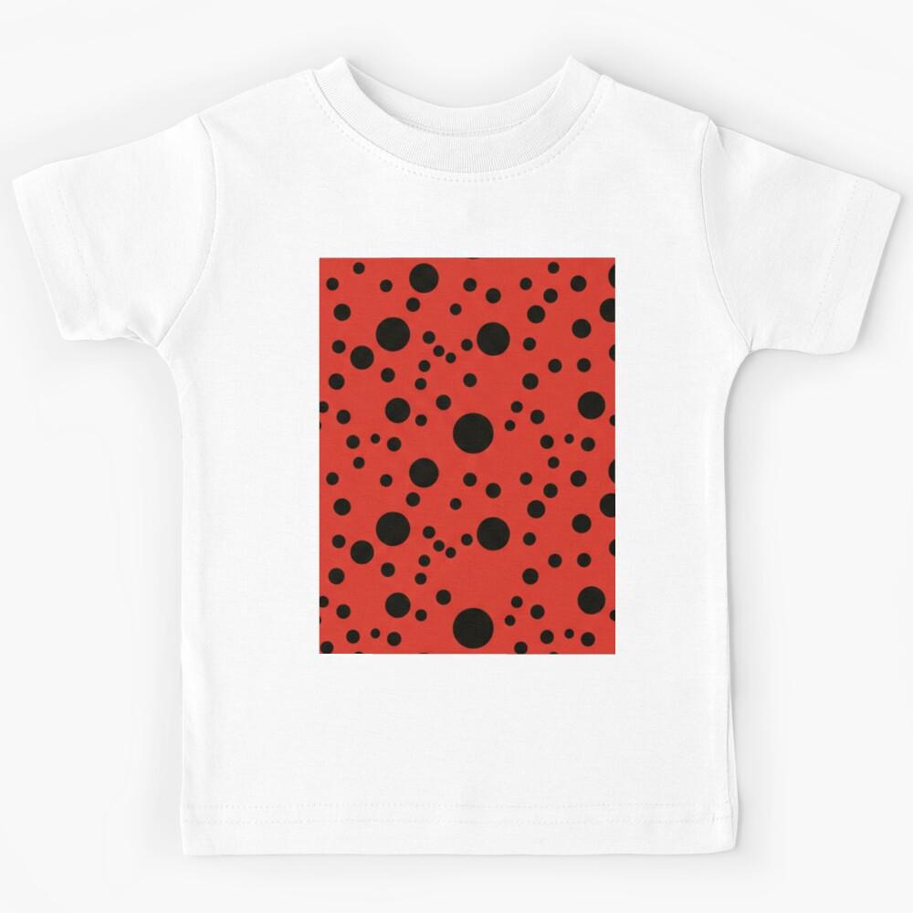 Red and Black Polka Dot Seamless Pattern Kids T-Shirt 140