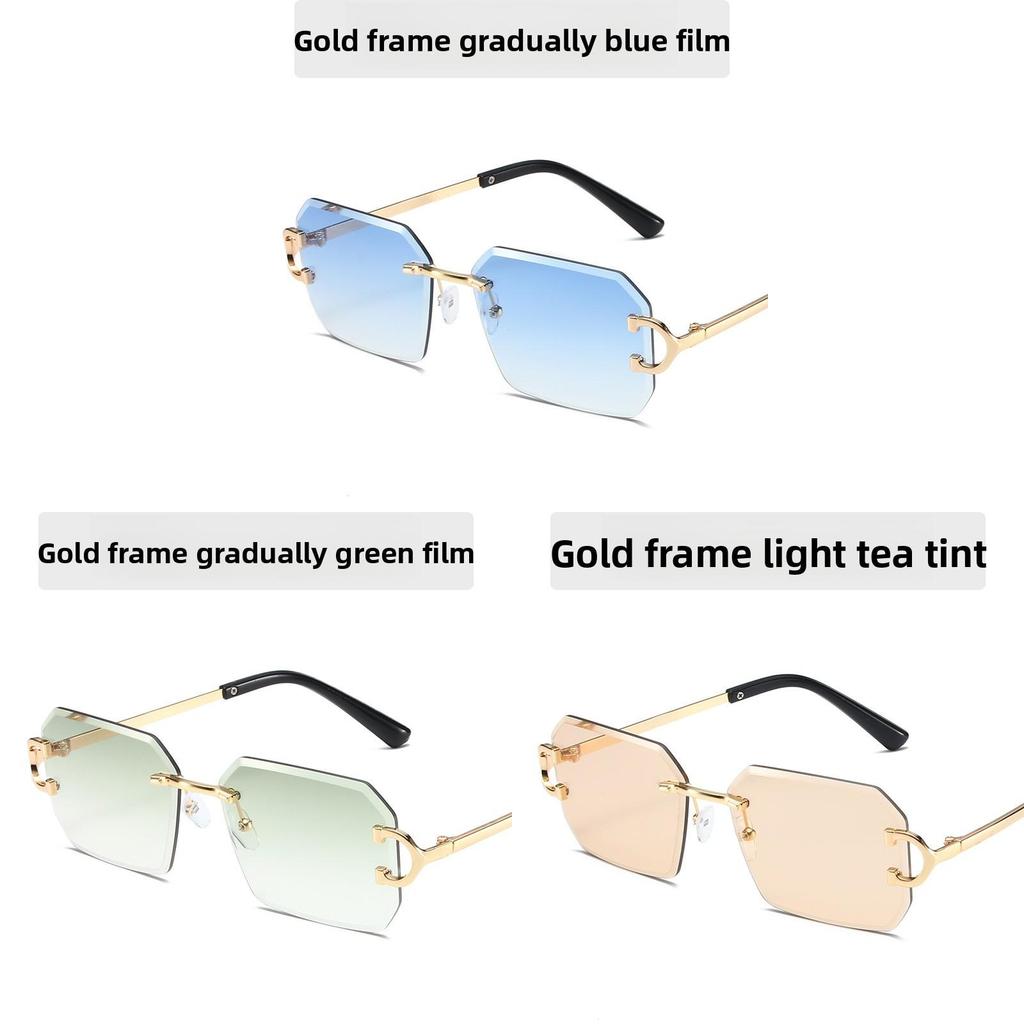 Unisex Geometric Metal Frame Sunglasses With Tinted Ac Lenses For Trendy Street Style
