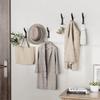 Black Metal Coat Hook Wall Mounted Dual Hanging Utility Accessories Kitchen Door Cabinet Bathroom Screw Installation Hooks