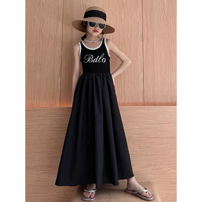 2024 Girls' Summer High-End Princess Dress - Fashionable Long Style for Big Children