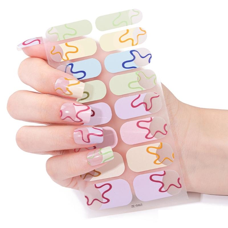 Selfs Adhesive Nail Art Decals Featuring French Design Nontoxic Materials Instants Manicure Solution