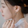Natural Hetian jade and freshwater pearl earrings with a gentle temperament, niche non-pierced ear clips, light luxury and high-end