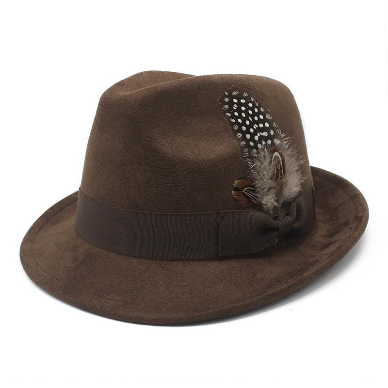 New suede top hat autumn and winter felt hat gentleman's small brim simple classic western cowboy hat jazz hat