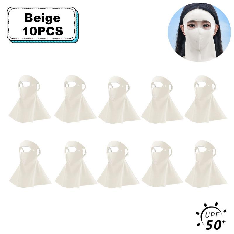 Ice Silk Sun Protection Mask with UPF50+ for Ultimate UV Block 3D Anti UV Neck Scarf Summer Cooling Face Cover for Women Men
