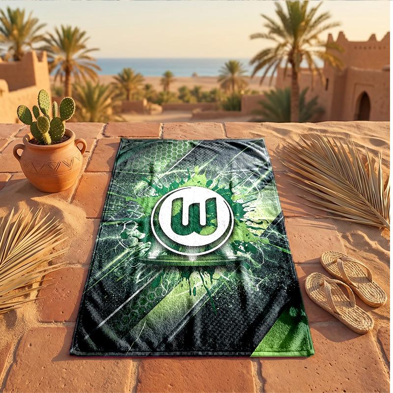 VfL Wolfsburg FC Print Microfiber Beach Towel Quick Dry Absorbent Large Towel For Beach Swimming Travel