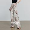 Chuyu American Style Loose Wide-Leg Print Jeans for Women