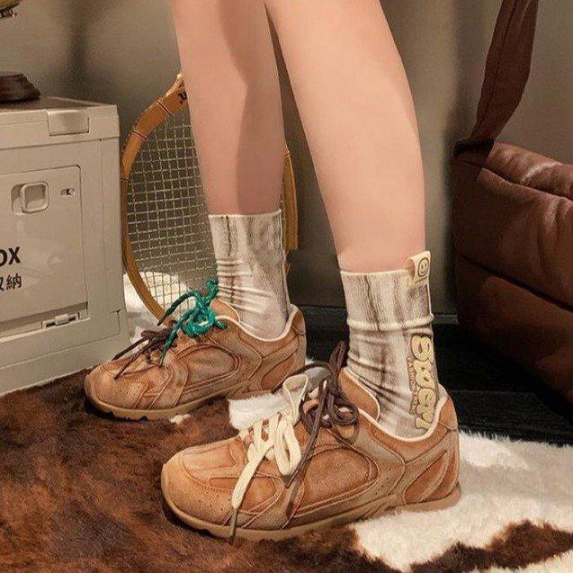 Women Sneakers Spring Genuine Leather Retro German Training Shoes Women Contrast Flat Casual Shoes Women