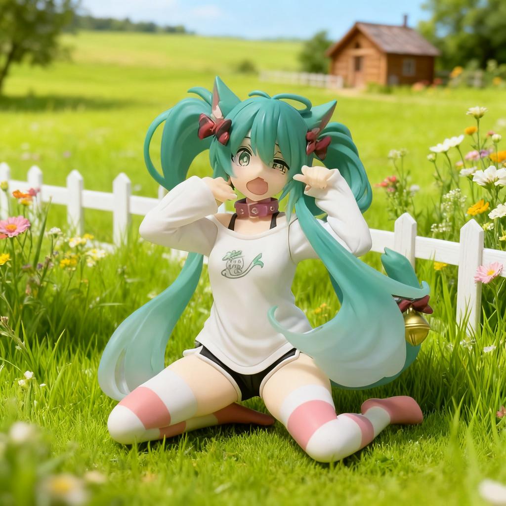 Anime Hatsune Miku Puppenmodell Cartoon Niedlich Tischdekoration geeignet für Auto Armaturenbrett Dekoration Niedliches Feiertagsgeschenk