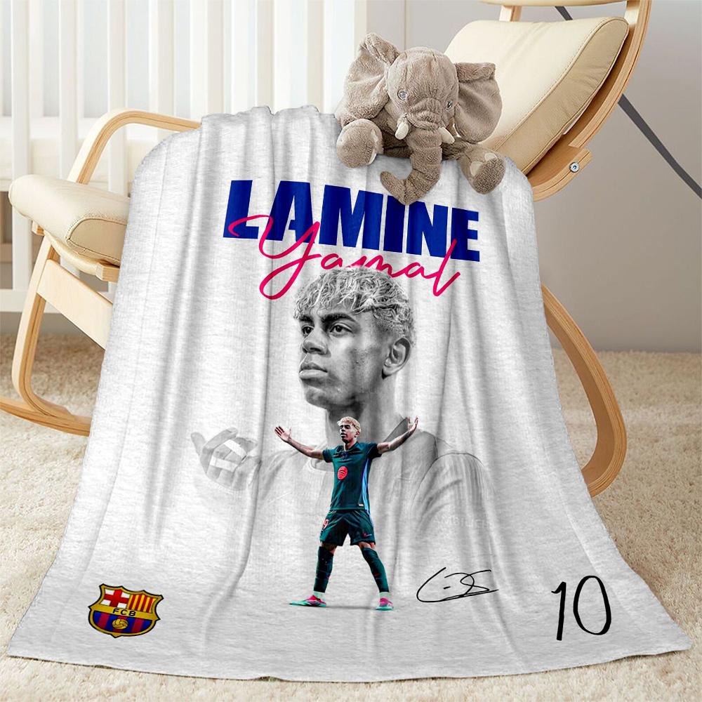 Lamine Yamal's Barcelona Player Celebration Blanket Warmthful Decor Great for Office Bed Sofa Four Seasons Universal Digital Print Gifts For Family Or