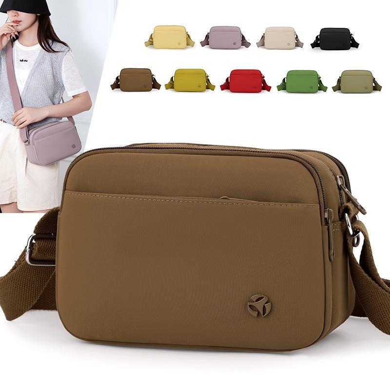 Multi-compartment messenger bag casual bag new lightweight nylon medium and women's bag large capacity shoulder small square bag