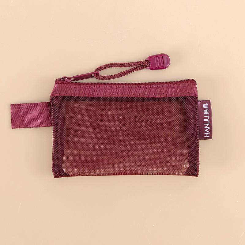 

Прозрачная сетчатая сумка-органайзер с автоматическим закрыванием, всплывающая, для хранения ключей, помады, кабелей для передачи данных, монет, косметики красный