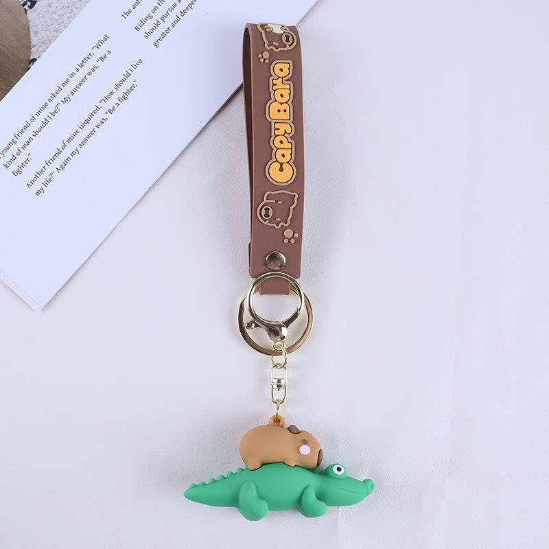 Capibala Keychain Cute Capybara Backpack Pendant Car Keychain Children's Doll Machine Small Gift