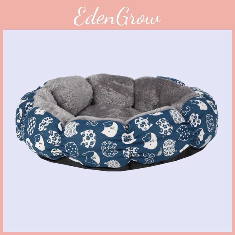 Rundes Haustierbett für Hunde und Katzen mit Enten- und Sternen-Print-Design für den Heimgebrauch